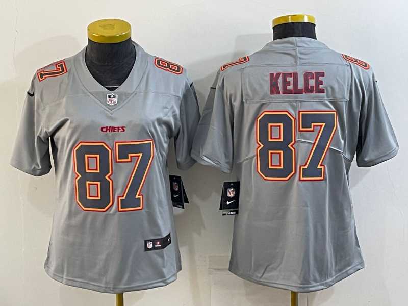 Womens Kansas City Chiefs #87 Travis Kelce Patrick Mahomes Atmosphere Fashion Stitched Jersey